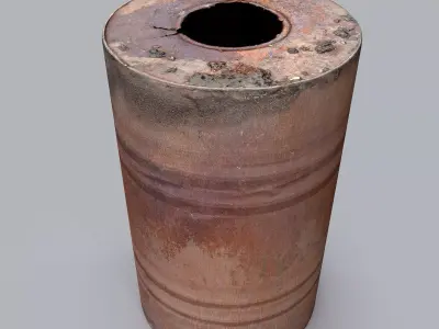 Rusted barrel  Low-poly 3D model
