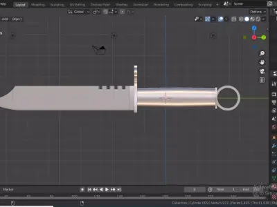 Combat knife  Low-poly 3D model purchase
