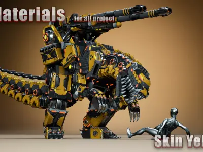 Sci-Fi Dino Gunner Low-poly 3D model