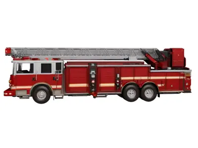 Modern Fire Truck Heavy Duty Firefighting Emergency Vehicle 3D model