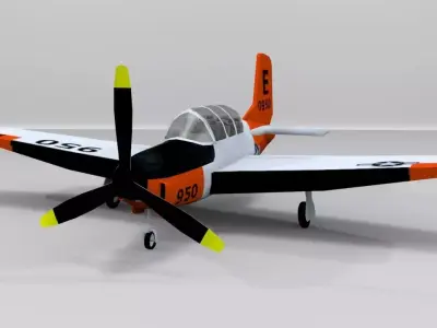 beechcraft t-34c mentor Low-poly 3D model purchase