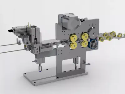 Cable feeding and cutting mechanism 3D model