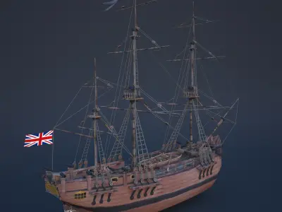 Ship Bounty Low-poly 3D model