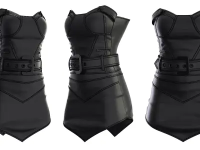 Corset Dress Low-poly 3D model
