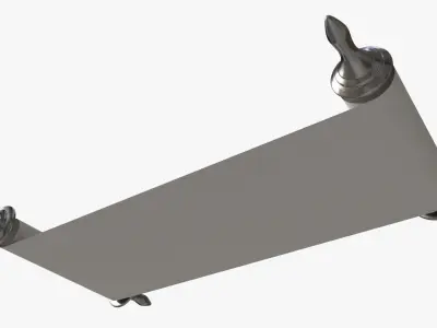Ancient Scroll With Metal Rods clean 02 3D model