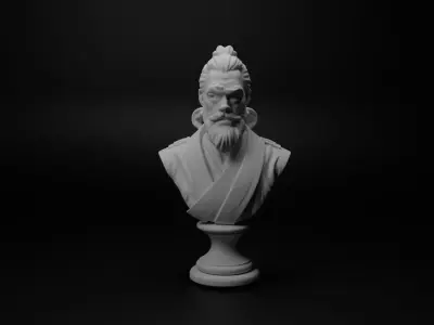 Martial Arts Master Bust Chess 3D print model get