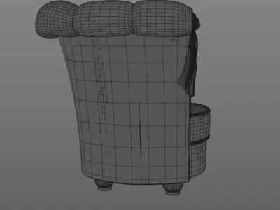 French Antique Louis XV Bergere style armchair  3D model