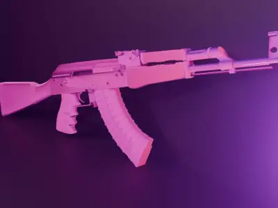 High Poly AKM 3D model