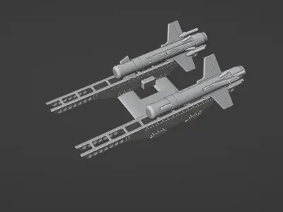 FALANGA 9M17 - FLEYTA - Anti-Tank Missile and Mount 3D print model