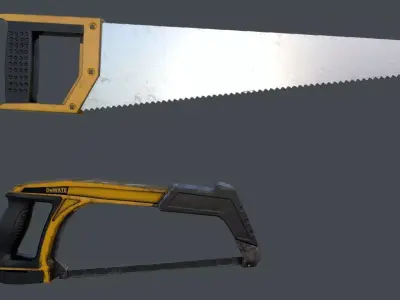 Saw and Hacksaw - PBR Game Ready Low-poly Low-poly 3D model