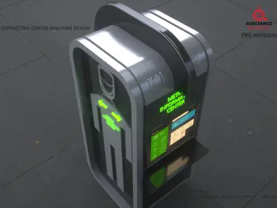 Information Digital  Kiosk  3D Model Low-poly 3D model
