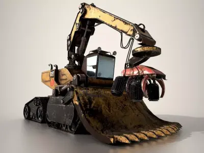 Forestal Machine - Mid Poly 3D model
