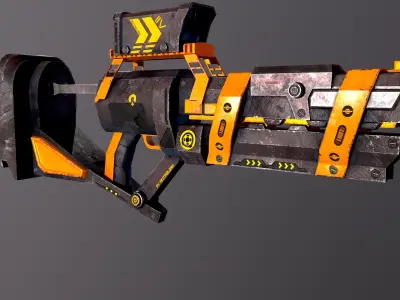 sci fi weapon Low-poly 3D model