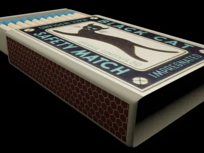 matches matchbox with inside Low-poly 3D model