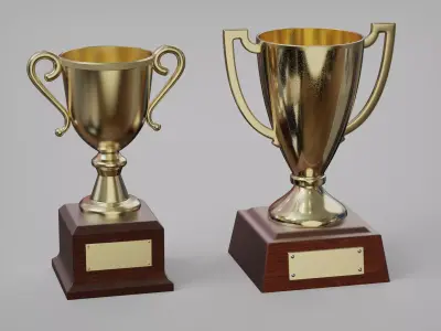 Gold Trophy Collection 3D Model Pack