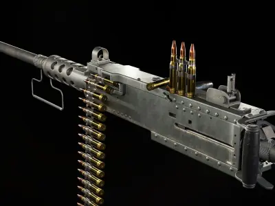 M2 Browning Heavy Machine Gun Low-poly 3D model purchase