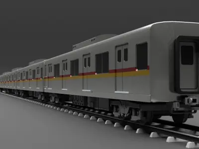 Japan Train Takyo metro subway 6000 Low-poly 3D model