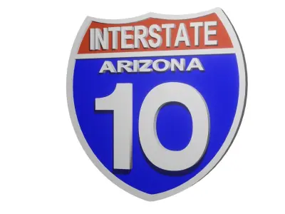 Sign INTERSTATE Arizona 10 3D model