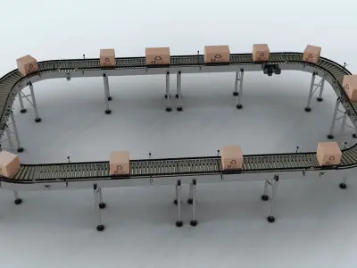 3D Conveyor Belt 3D model