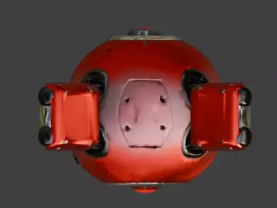 Realistic Sci-Fi Red Hover Drone 3D Model Low-poly 3D model