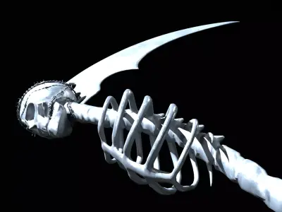 Undertaker Gothic Scythe Low-poly 3D model