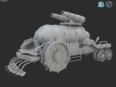 Steampunk Tank-Clay Version 3D model