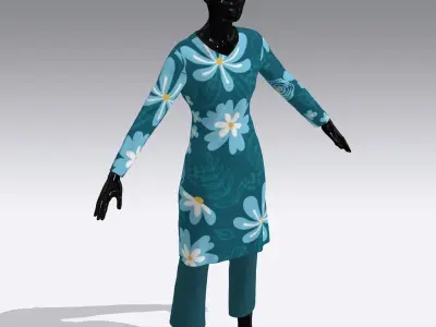 Female Cloth Dress Low-poly 3D model