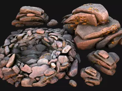 Gold Ore Mineral Treasure Mines Low-poly 3D model