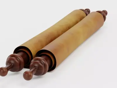 Scroll V4 - Medieval Paper Roll Prop Low-poly 3D model