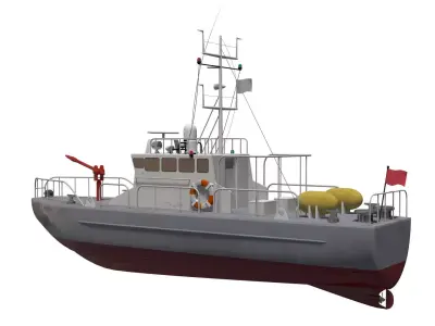 patrol boat 3D model - Textured and Polygon mesh