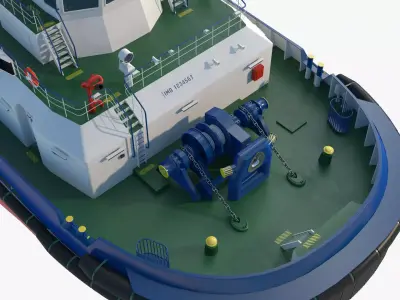 Icebreaker Harbor Tug  Realistic Detailed 3D Model 3D model