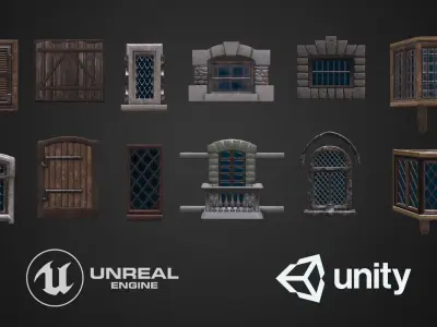 Windows pack Low-poly 3D model
