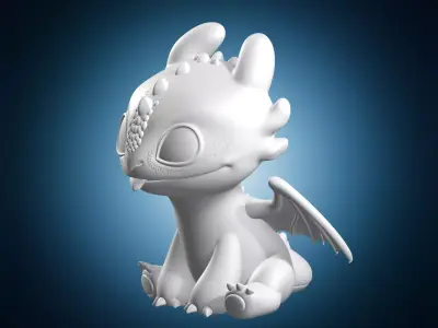 Light Fury Dragon 3D print model buy