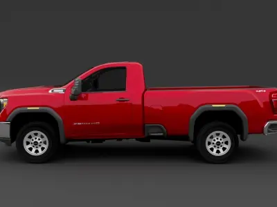 GMC Sierra 3500HD 2022 Low-poly 3D model