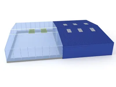 Industrial hangar and greenhouse 3D model