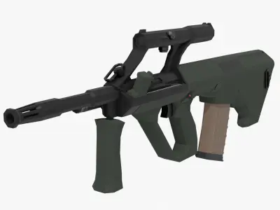 Steyr aug Low-poly Low-poly 3D model