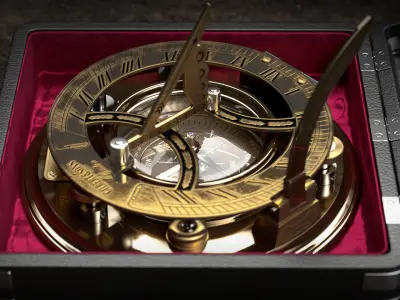 Compass Antique Brass Sundial  3D model