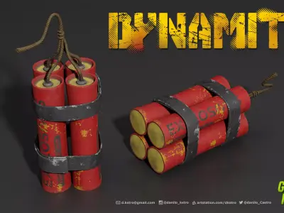 Dynamite - 4k Textures Low-poly 3D model