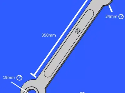 Low Poly Wrench - 3D Printable 3D print model