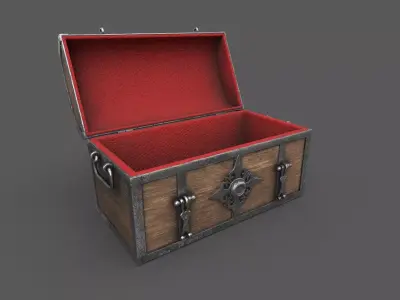 Treasure Chest Open Low-poly 3D model