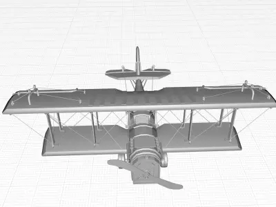 1918 Curtiss JN-4 Model Plane 3D model purchase