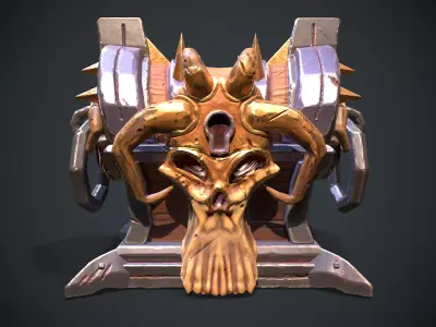 Stylized Demon Chest Low-poly 3D model