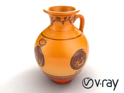 Ancient Greek Amphora Painted Design model pack Low-poly 3D model