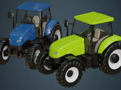 Tractor 1A Low-poly 3D model