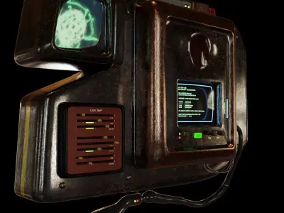 Scifi console terminal com cyberpunk device 3D model