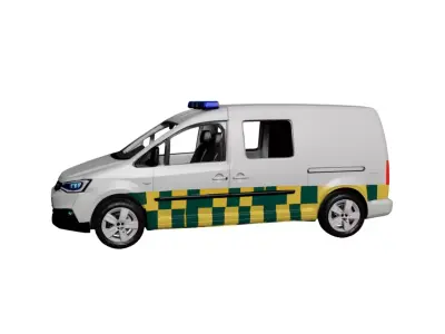 Mini Animal Ambulance 3D Model Compact Veterinary Rescue Vehicle 3D model