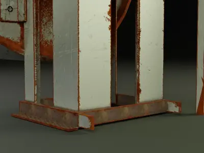 Ventilation cyclone in the shelter Low-poly 3D model