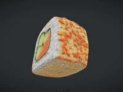 Sushi - Uramaki Low-poly 3D model