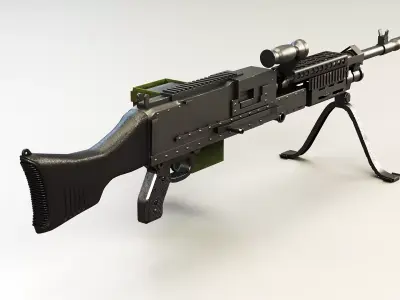 M240 Machine Gun Low-poly 3D model purchase