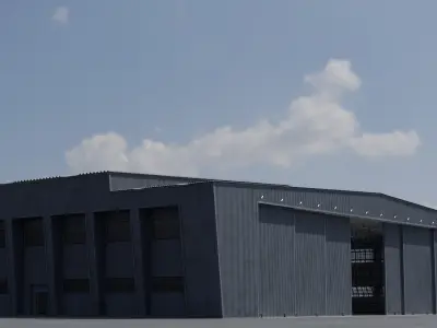 Large Aircraft Hangar 3D Model 3D model